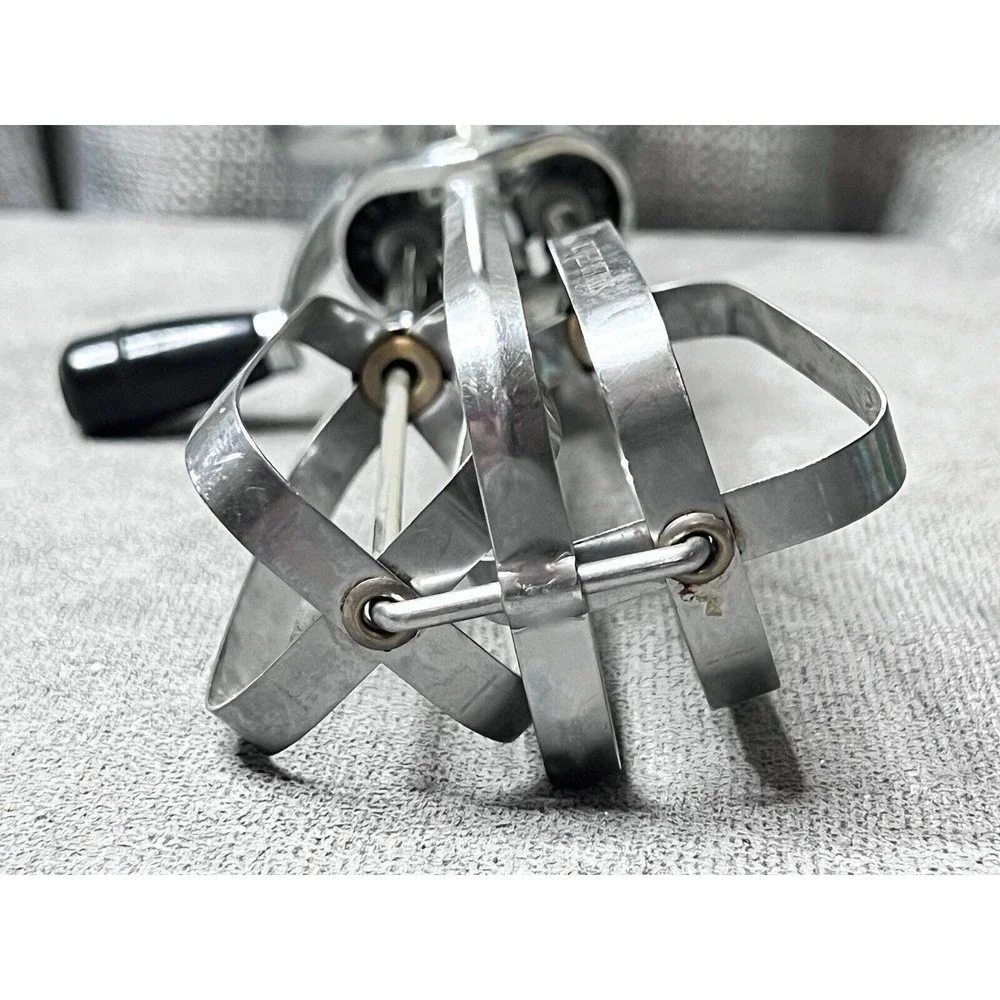 Vintage 50s Oekcoo Manual Hand Held Mixer Beater Stainless Steel USA